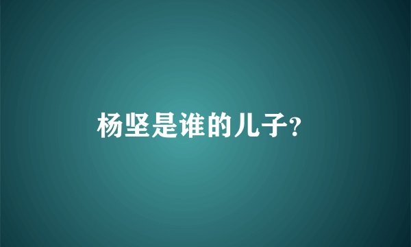 杨坚是谁的儿子？