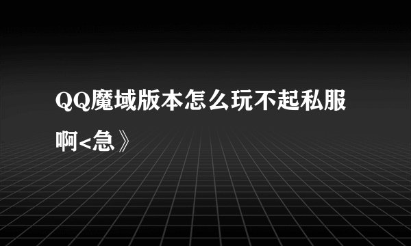 QQ魔域版本怎么玩不起私服啊<急》