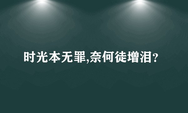 时光本无罪,奈何徒增泪？