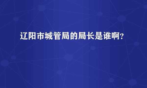 辽阳市城管局的局长是谁啊？