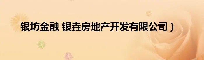 银坊金融 银垚房地产开发有限公司）