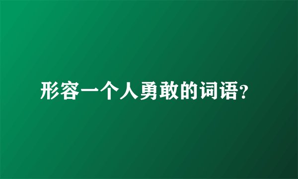 形容一个人勇敢的词语？