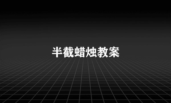 半截蜡烛教案