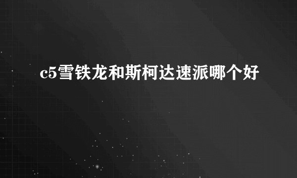 c5雪铁龙和斯柯达速派哪个好