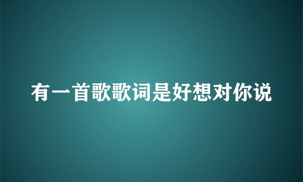 有一首歌歌词是好想对你说