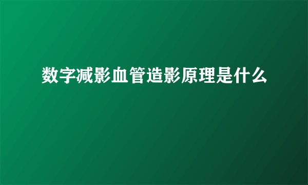 数字减影血管造影原理是什么