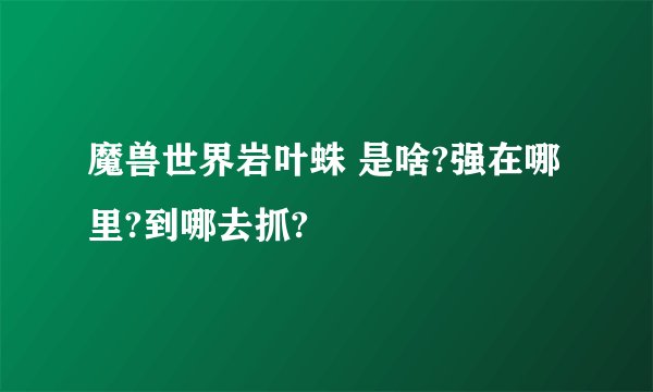 魔兽世界岩叶蛛 是啥?强在哪里?到哪去抓?