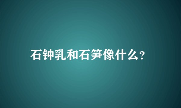 石钟乳和石笋像什么？
