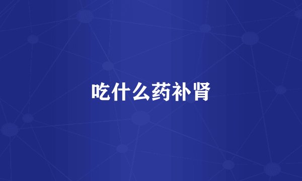 吃什么药补肾