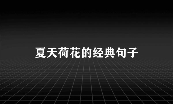 夏天荷花的经典句子