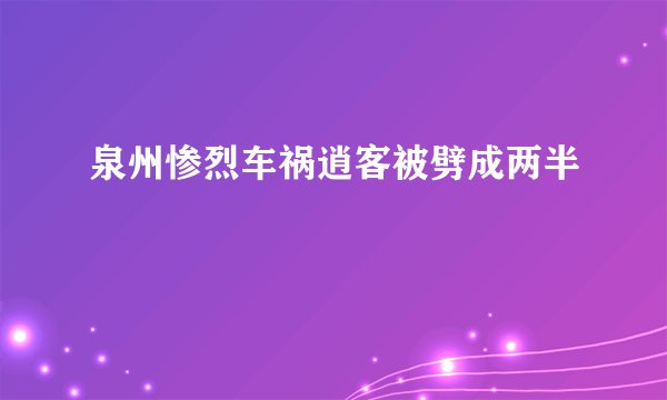 泉州惨烈车祸逍客被劈成两半