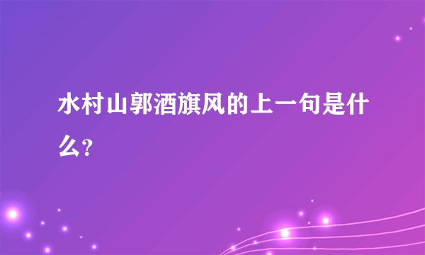 水村山郭酒旗风的上一句是什么？