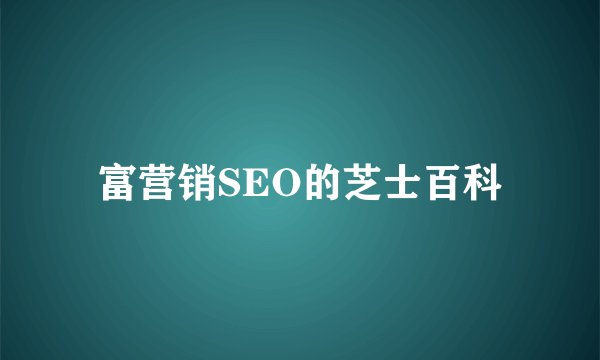 富营销SEO的芝士百科