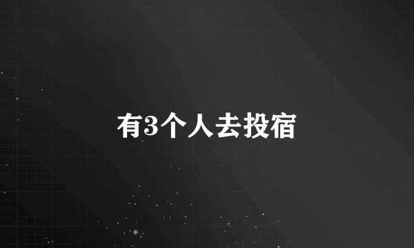 有3个人去投宿