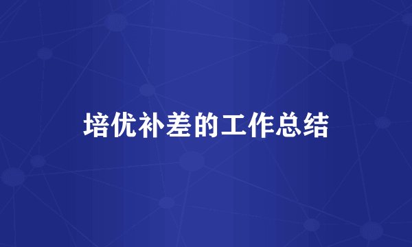 培优补差的工作总结