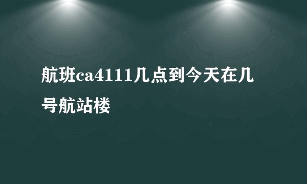 航班ca4111几点到今天在几号航站楼