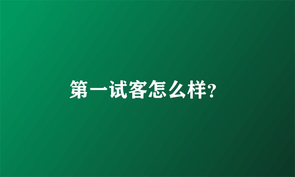第一试客怎么样?
