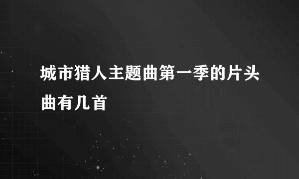 城市猎人主题曲第一季的片头曲有几首