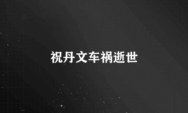 祝丹文车祸逝世