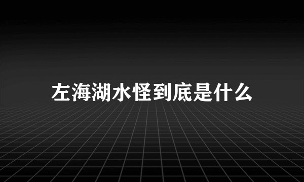 左海湖水怪到底是什么