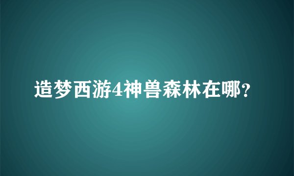 造梦西游4神兽森林在哪？
