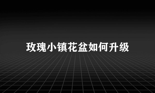 玫瑰小镇花盆如何升级