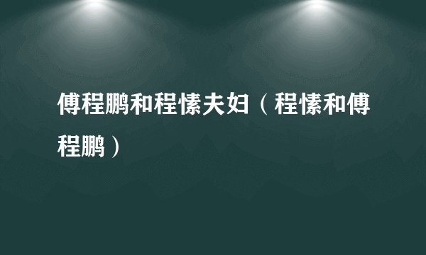 傅程鹏和程愫夫妇（程愫和傅程鹏）