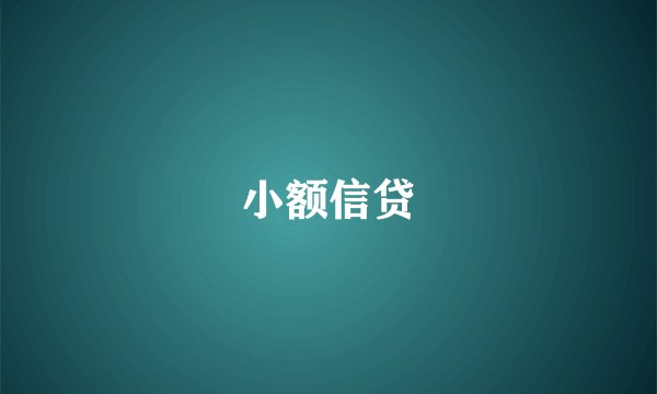 小额信贷