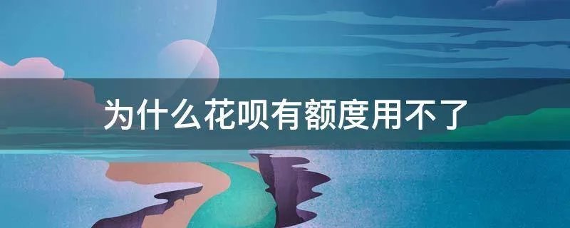 为什么花呗有额度用不了