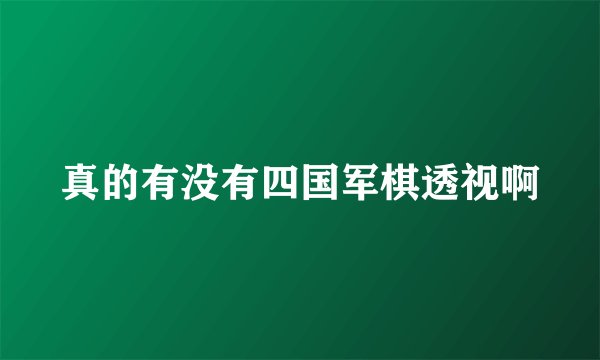 真的有没有四国军棋透视啊