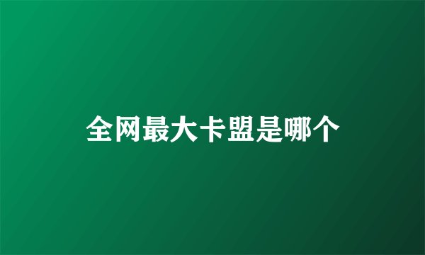 全网最大卡盟是哪个
