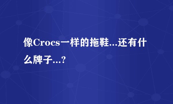 像Crocs一样的拖鞋...还有什么牌子...?