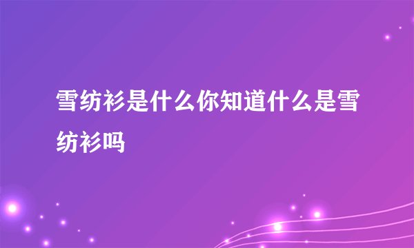雪纺衫是什么你知道什么是雪纺衫吗