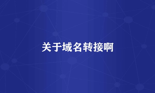 关于域名转接啊