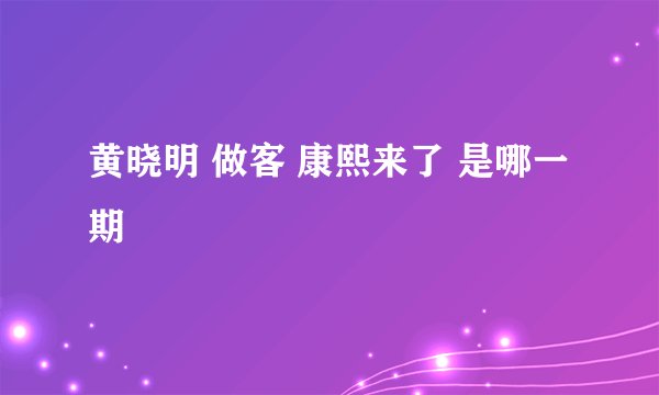黄晓明 做客 康熙来了 是哪一期