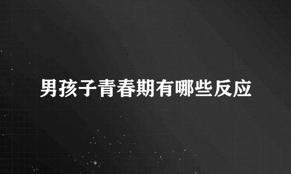 男孩子青春期有哪些反应