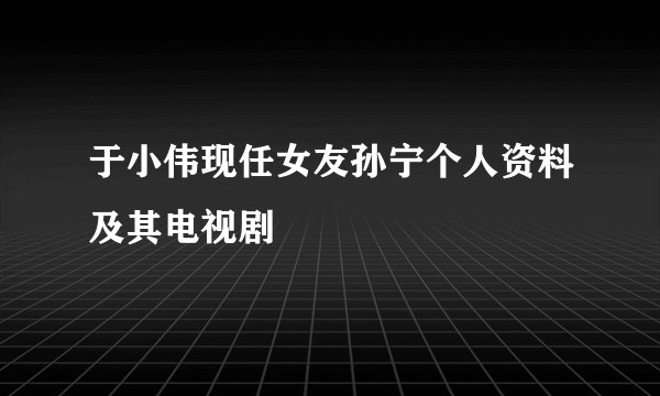 于小伟现任女友孙宁个人资料及其电视剧