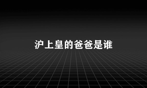 沪上皇的爸爸是谁