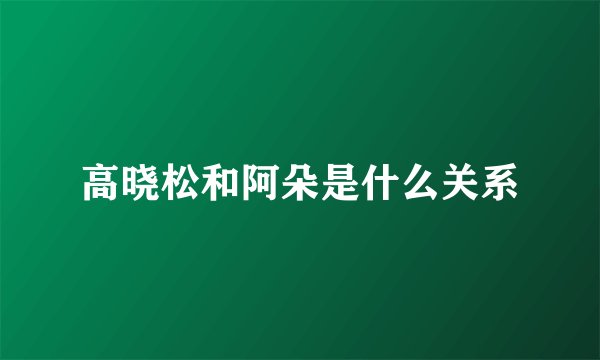 高晓松和阿朵是什么关系