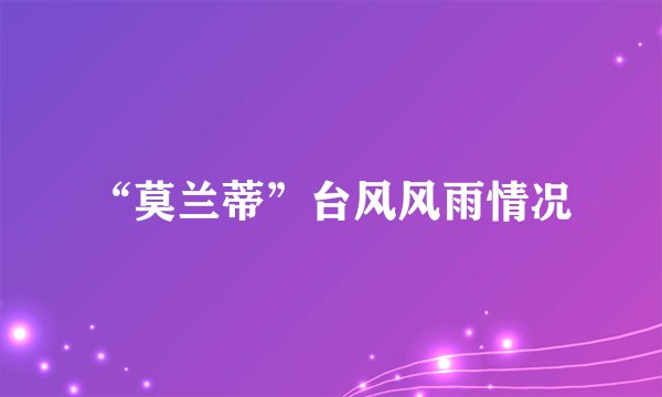 “莫兰蒂”台风风雨情况