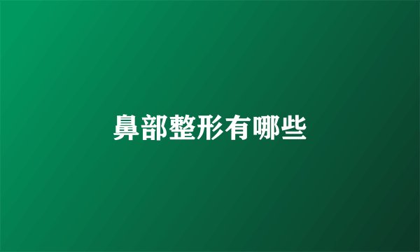 鼻部整形有哪些