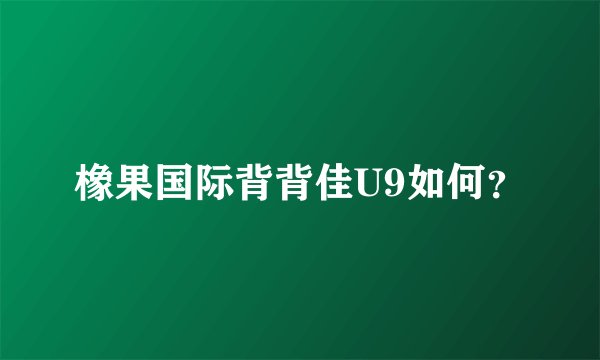 橡果国际背背佳U9如何？