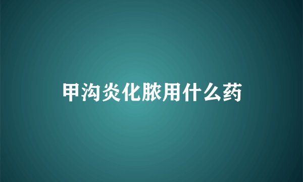 甲沟炎化脓用什么药