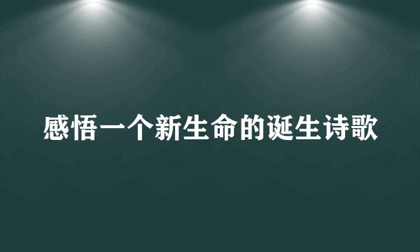 感悟一个新生命的诞生诗歌