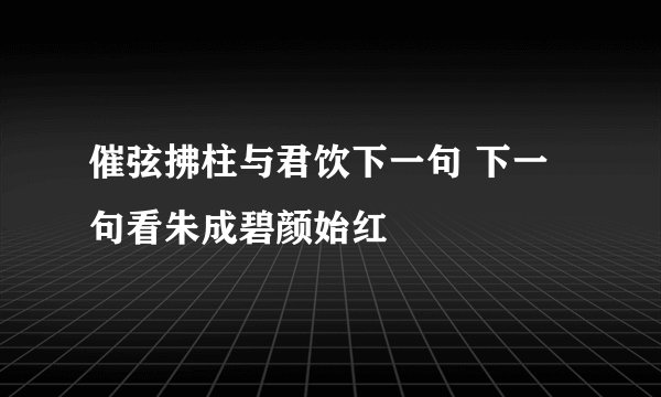 催弦拂柱与君饮下一句 下一句看朱成碧颜始红