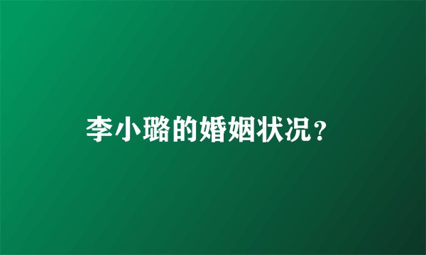 李小璐的婚姻状况？