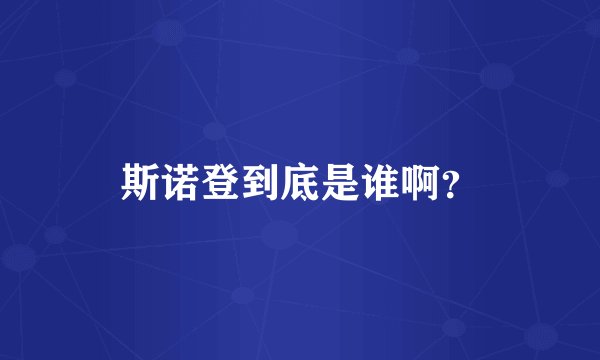 斯诺登到底是谁啊？