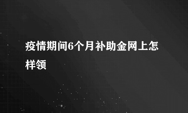 疫情期间6个月补助金网上怎样领