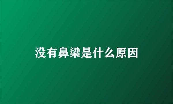 没有鼻梁是什么原因