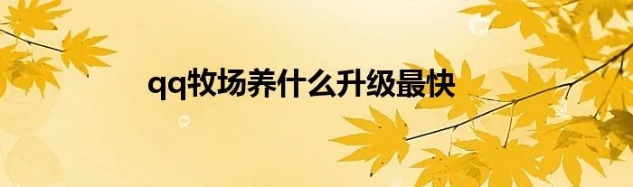 qq牧场养什么升级最快